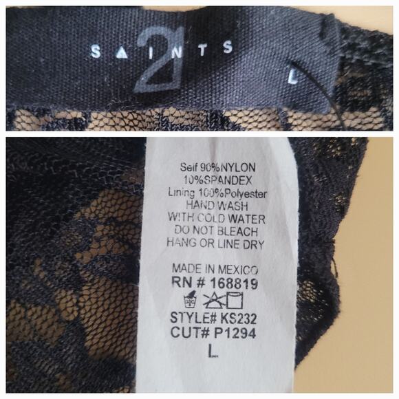 21 Saints Black Lace‎ Halter Top 90s Inspired Y2K Inspired Grunge Size Large NWT - Picture 4 of 7
